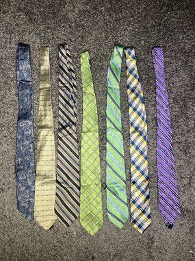 Silk Tie Lot 7 ties Fair Condition Great for Crafts